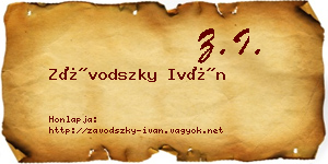Závodszky Iván névjegykártya